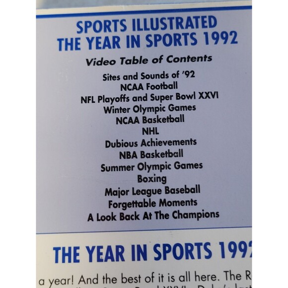 Sports Illustrated VHS 1992 The Year In Sports Video Tape NBA Olympic Dream Team - Picture 6 of 7